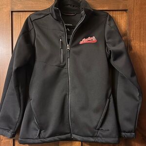 Antigua Black Performance Jacket with Red Logo